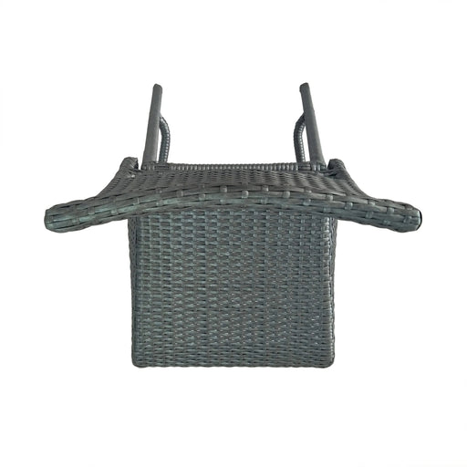 29' Outdoors PE Rattan Armless Barstools, Set of 2, Grey Default -DTYStore