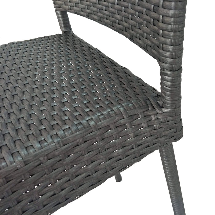 29' Outdoors PE Rattan Armless Barstools, Set of 2, Grey Default -DTYStore