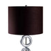 29' Tall Metal Table Lamp with Silver finish, Ring Style, Espresso Round Shade Default -DTYStore