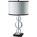 29' Tall Metal Table Lamp with Silver finish, Ring Style, White Round Shade Default -DTYStore
