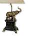 29' Tall Polyresin Elephant Table Lamp w/ Antique Gold finish, White Shade Default -DTYStore