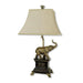 29' Tall Polyresin Elephant Table Lamp w/ Antique Gold finish, White Shade Default -DTYStore