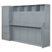 Full Size Murphy Bed Wall Bed with Closet and Drawers,Gray - DTYStore