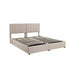 King Size Upholstered Platform Bed with a Hydraulic Storage System, Beige - DTYStore