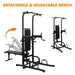 Power Tower with Bench Pull Up Bar Dip Station Adjustable Height Dip Stand Heavy Duty Multi-Function Fitness Rack - DTYStore