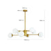 Modern 8-Light Gold Chandelier with White Glass Globe Shades, Mid-Century Branching Design, Elegant Ceiling Light Fixture for Dining Room, Living Room, or Bedroom (No Bulbs) - DTYStore