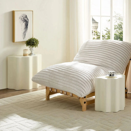 2PCS Set Side Table,Wavy Edges Design Fiberglass Coffee Table for Living Room,Bedroom,Modern Design End Table for Apartment,No Need Assembly Default -DTYStore