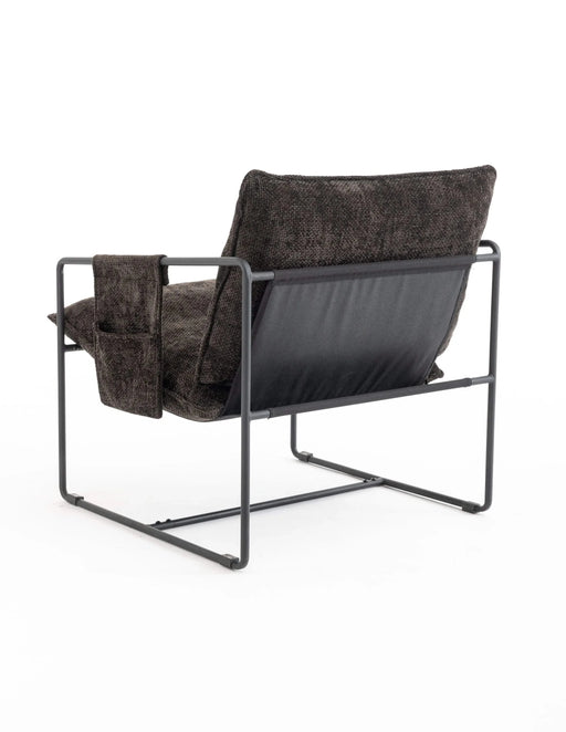 2 Chairs in 1 Box, Upholstered hanging armchair with arm pocket metal frame, crushed foam cushions and skin-friendly braid for living room and bedroom. Dark Gray Default -DTYStore