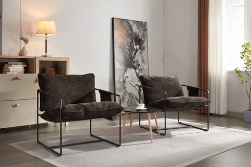 2 Chairs in 1 Box, Upholstered hanging armchair with arm pocket metal frame, crushed foam cushions and skin-friendly braid for living room and bedroom. Dark Gray Default -DTYStore