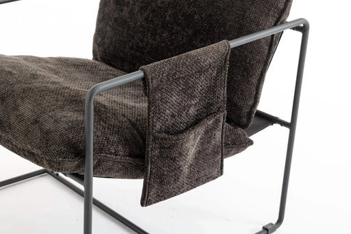 2 Chairs in 1 Box, Upholstered hanging armchair with arm pocket metal frame, crushed foam cushions and skin-friendly braid for living room and bedroom. Dark Gray Default -DTYStore