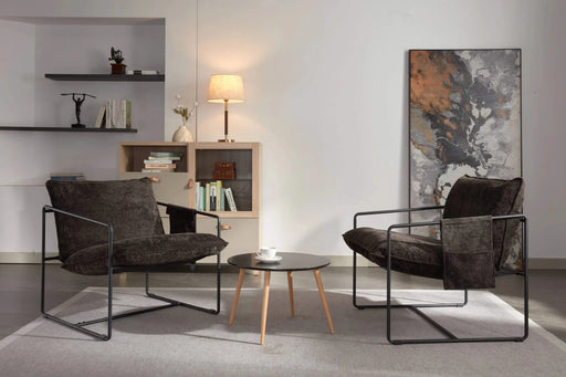 2 Chairs in 1 Box, Upholstered hanging armchair with arm pocket metal frame, crushed foam cushions and skin-friendly braid for living room and bedroom. Dark Gray Default -DTYStore