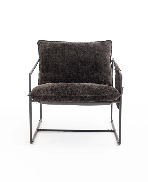 2 Chairs in 1 Box, Upholstered hanging armchair with arm pocket metal frame, crushed foam cushions and skin-friendly braid for living room and bedroom. Dark Gray Default -DTYStore