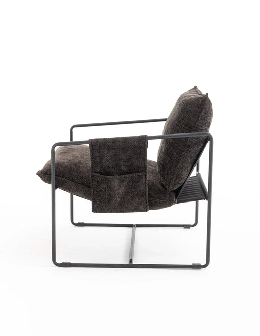 2 Chairs in 1 Box, Upholstered hanging armchair with arm pocket metal frame, crushed foam cushions and skin-friendly braid for living room and bedroom. Dark Gray Default -DTYStore