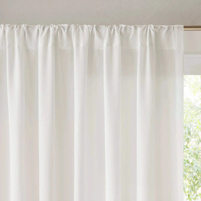 2 PCS 52x108' Rod Pocket with Back Tab Privacy Curtain Pair White Default -DTYStore