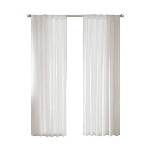 2 PCS 52x120' Rod Pocket with Back Tab Privacy Curtain Pair White Default -DTYStore