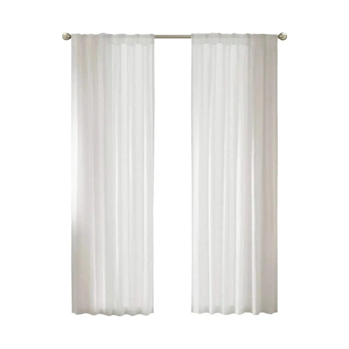 2 PCS 52x120' Rod Pocket with Back Tab Privacy Curtain Pair White Default -DTYStore