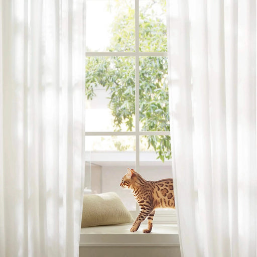 2 PCS 52x120' Rod Pocket with Back Tab Privacy Curtain Pair White Default -DTYStore