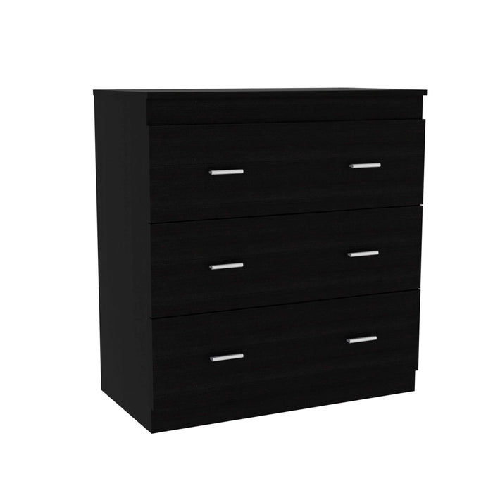 2 Piece Bedroom Set, Kairo Dresser + Capri Three Drawer Dresser, Black Default -DTYStore