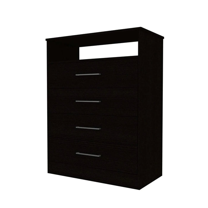 2 Piece Bedroom Set, Kairo Dresser + Capri Three Drawer Dresser, Black Default -DTYStore
