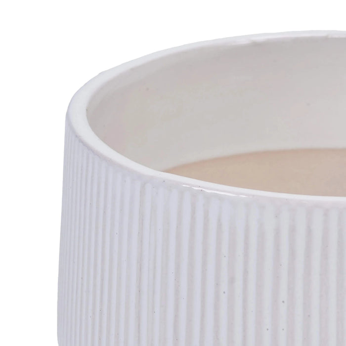 2 Pieces Ceramic Flowerpot, Modern Planter for Patio, Garden or Windowsills - Gloss White Default -DTYStore