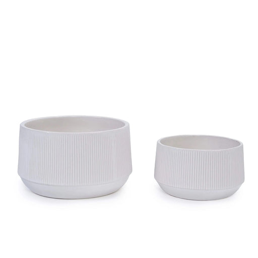 2 Pieces Ceramic Flowerpot, Modern Planter for Patio, Garden or Windowsills - Gloss White Default -DTYStore
