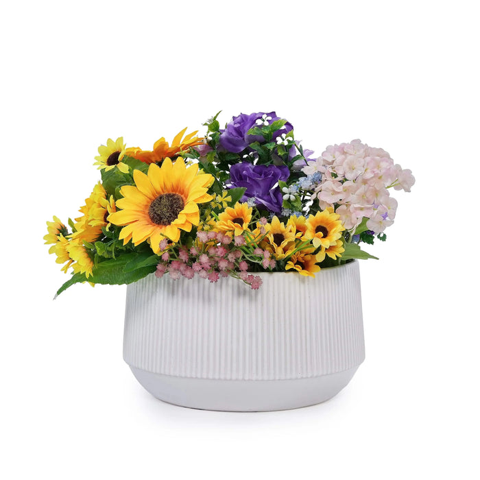 2 Pieces Ceramic Flowerpot, Modern Planter for Patio, Garden or Windowsills - Gloss White Default -DTYStore