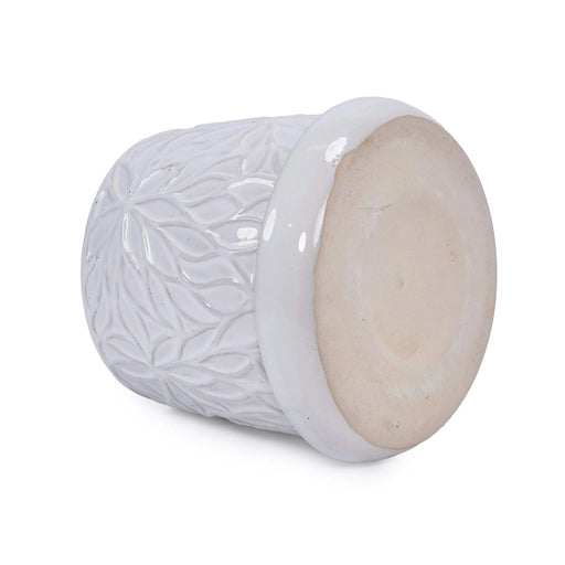 2 Pieces Ceramic Planter Pot, Modern Indoor Outdoor Flowerpot for Patio, Garden, or Windowsills - Gloss White Default -DTYStore