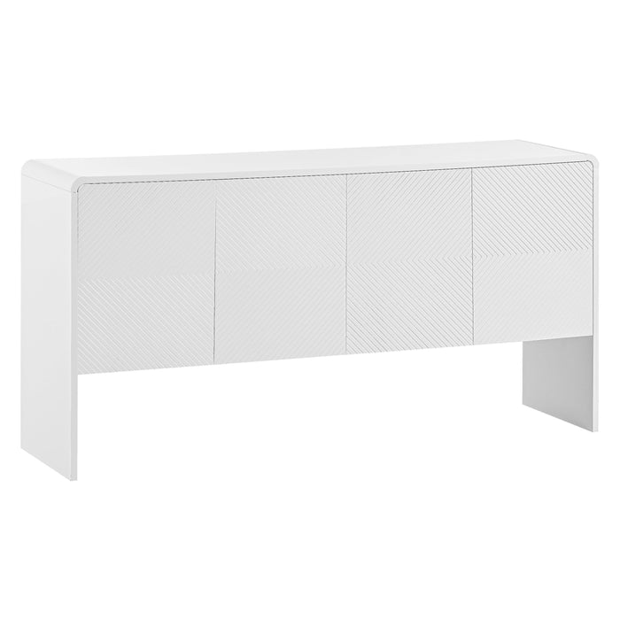 Minimalist Style 60"L Large Storage Space Sideboard with 4 Doors and Rebound Device for Living Room and Entryway