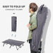 Outsunny 2 Person Folding Camping Cot for Adults, 50' Extra Wide Outdoor Portable Sleeping Cot with Carry Bag, Elevated Camping Bed, Beach Hiking, Grey - DTYStore