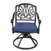 Patio Outdoor Aluminum Dining Swivel Rocker Chairs With Cushion, Set of 2, Navy Blue - DTYStore