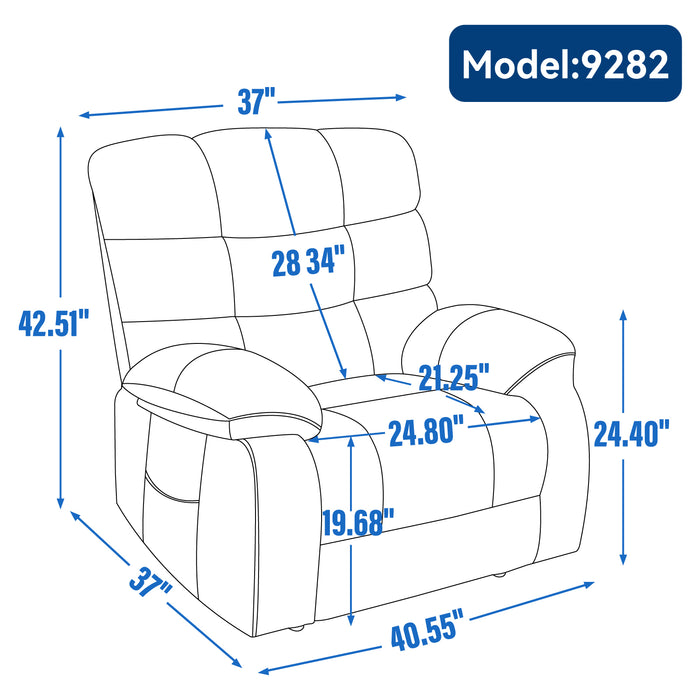 Lift Recliner Chair Heat Massage Dual Motor Infinite Position Up to 350 LBS Large Electric Power Lift Recliners with Power-Remote, Medium-firm and Heavy duty, Grey