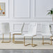Modern dining chairs, dining room chairs, and golden leg cushioned chairs made of artificial leather, suitable for kitchens, living rooms, bedrooms, and offices. Set of 6 pieces (white+PU )C-001 - DTYStore