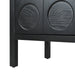 Stylish Storage Cabinet Sideboard Wooden Cabinet with Unique Geometric Circle Door Design,Suitable for Study Rooms ,Entrance and Living Room(Black) - DTYStore