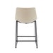 (Set of 2) Vintage Style 24-Inch Armless Industrial Faux Leather Counter Stool with Metal Legs and Footrest for Kitchen Island, Cafe, Pub, Bar Counter, Cream and Black - DTYStore