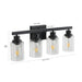 4-Lights Farmhouse Vanity Lights Fixture Rustic Bathroom Light Fixture Bathroom Sconce (Without Bulbs) - DTYStore