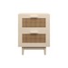 Rattan Nightstand, Wood End Table, Side Table with 2 Faux Rattan-Decorated Drawers, Bedside Table,Wood Accent Table with Storage for Livingroom, Bedroom,Burly wood