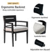 5-Piece Outdoor Patio Aluminum Furniture, Modern Dining Set, including 4 Dining Chairs Sunbrella Fabric Cushioned and 40' Square Dining Table with Umbrella Hole, Ember Black - DTYStore