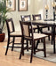 Contemporary Set of 2 Counter Height Chairs Dark Cherry And Ivory Solid wood Chair Padded Leatherette Upholstered Seat Kitchen Dining Room Furniture - DTYStore