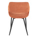 Margarite Contemporary Dining/Accent Chair in Black Metal and Orange Fabric by LumiSource - Set of 2 - DTYStore
