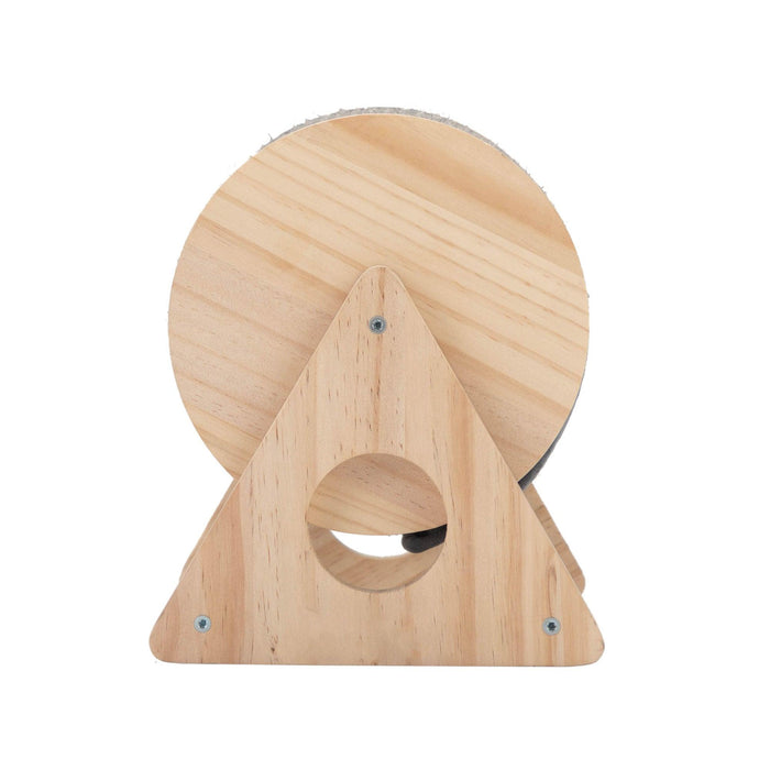 Wooden Cat Scratching Post, 360-Degree Rotating Cat Scratcher Toy with Bells for Indoor Cats and Kittens, Natural - DTYStore