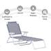 Outsunny Folding Chaise Lounge, Outdoor Sun Tanning Chair, 4-Position Reclining Back, Armrests, Metal Frame and Mesh Fabric for Beach, Yard, Patio, Gray - DTYStore
