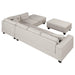 105" Modern Sectional Sofa with Storage Ottoman, L-Shape Couch with 2 Pillows and Cup Holder,Sectional Sofa with Reversible Chaise for Living Room,Light Gray - DTYStore