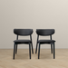 Korbin Black Vegan Leather Dining Chair (Set Of 2) - DTYStore