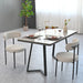 White Boucle Dining Chairs Set of 2,Mid-Century Modern Curved Backrest Chair,Round Upholstered Kitchen Chairs - DTYStore