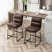 Milos Upholstered 26-inch Counter Height Stools, Set of 2, Antique Brown - DTYStore