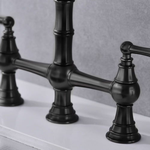 Bridge Dual Handles Kitchen Faucet With Pull-Out Side Spray in - Image 10