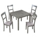 5 Piece Industrial Wooden Dining Table Set with 4 Chairs for Dining Room - DTYStore