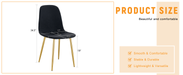 Luxury Simple Chair - Set of 4 BLACK Linen-Cotton Material High Resilience Dining Chair with Metal Golden Leg.Integral metal leg architecture,Suitable for various interior decoration styles. - DTYStore