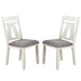 Set of 2 Dining Chairs with Upholstered Seat, Grey and White - DTYStore