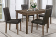 Side Chairs 2pc Set Walnut Brown Finish Wood Frame Faux Leather Back and Seat - DTYStore